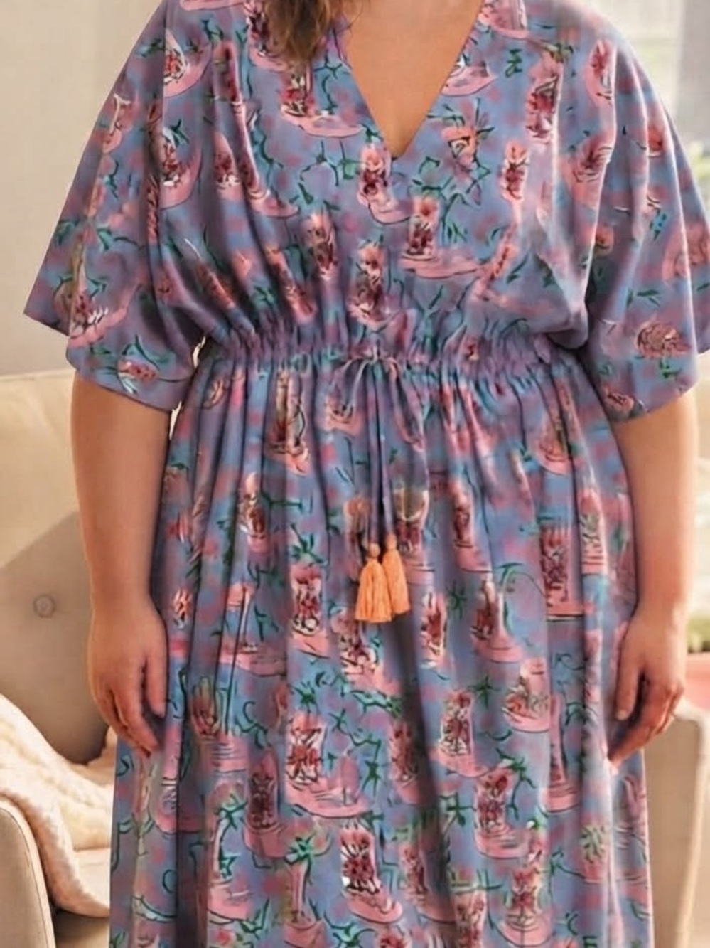 Printfresh Lounge Dress 2X Sample. Rhinestone Cowgirl. Western Plus Size OOAK.